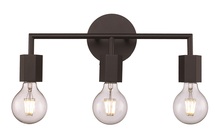  22233 BK - Placerville Bulb-Style Industrial 3-Light Vanity Light